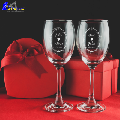 Pack 2 Copos em vidro personalizados - Floral - CVCN15V