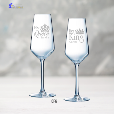 Pack 2 Copos em vidro personalizados Queen/King - CVFG16