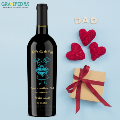 Garrafa de vinho personalizada - Dia do Pai - GDP01