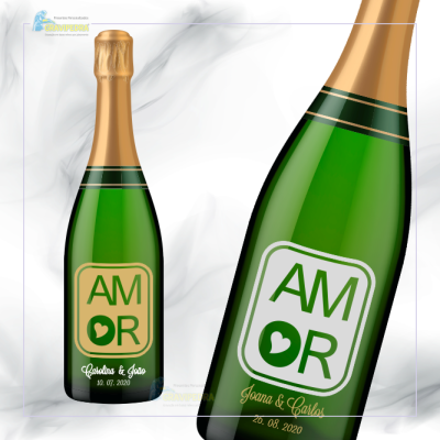 Garrafa de vinho personalizada - Amor/Love - GAL02