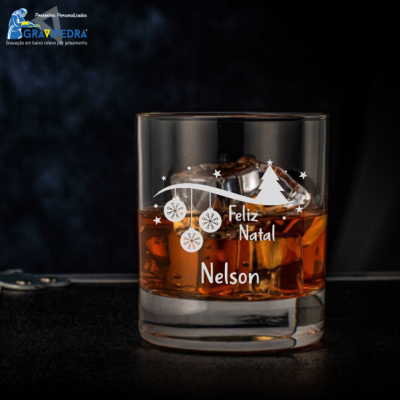 Copo em vidro personalizado Natal - CVNAD07