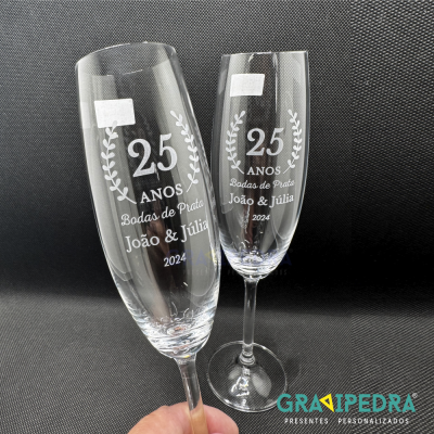 Pack 2 Copos em vidro personalizados - Bodas - CVCND09AF