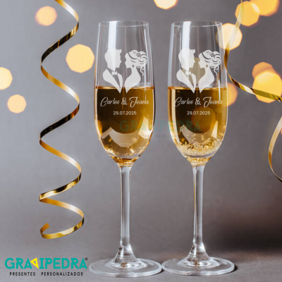 Pack 2 Copos em vidro personalizados - Casamento - CVCND21A Pack 2 Copos em vidro personalizados - Casamento - CVCND21A
