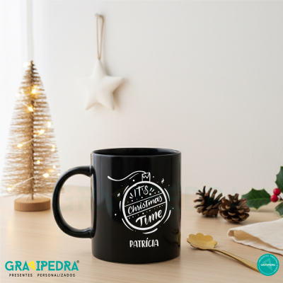 Caneca em Cerâmica personalizada - Natal - CLNAD02P