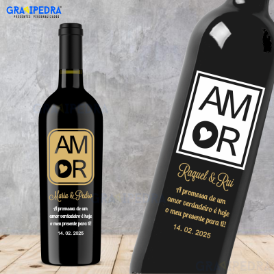 Garrafa de vinho personalizada - Amor/Love - GAL02