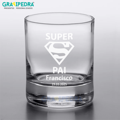 Copo em vidro personalizado - Dia do Pai - TVWP04