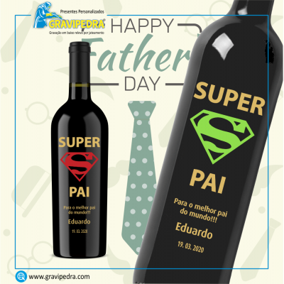 Garrafa de vinho personalizada - Dia do Pai - GDP04