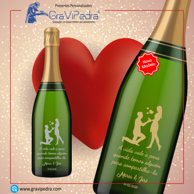 Garrafa de vinho personalizada - Namorados - GNV11 Garrafa de vinho personalizada - Namorados - GNV11