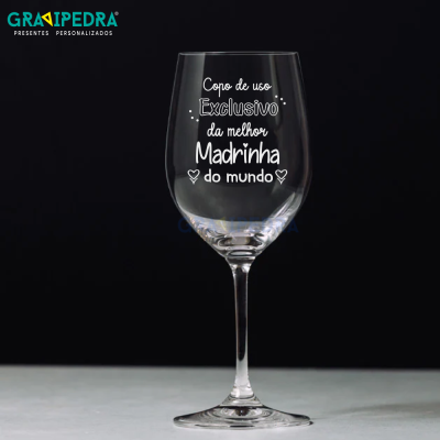 Copo em vidro personalizado - Copo exclusivo Madrinha/Padrinho - CVPDR03