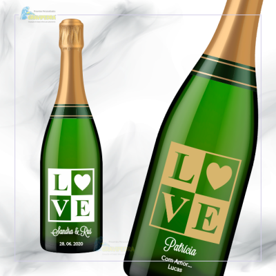 Garrafa de vinho personalizada - Amor/Love - GAL01