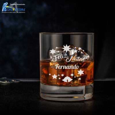 Copo em vidro personalizado Natal - CVNAD03