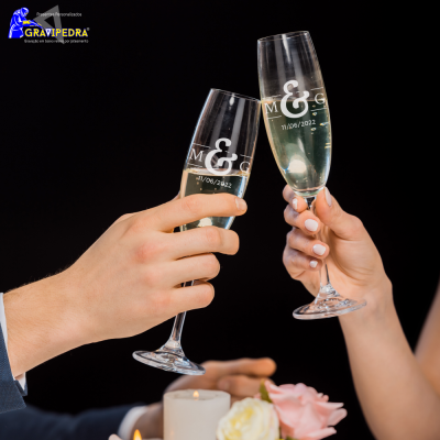 Pack 2 Copos em vidro personalizados - Iniciais Nomes - CVCND17A