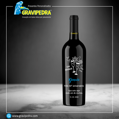 Garrafa de vinho personalizada para Aniversário - GFA37