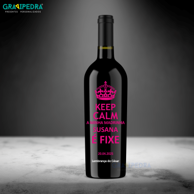 Garrafa de vinho personalizada - Padrinhos - GPDR03