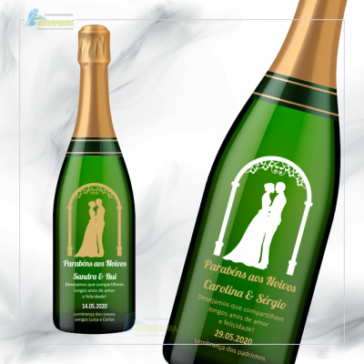 Garrafa de vinho personalizada para Casamento - GCN02a
