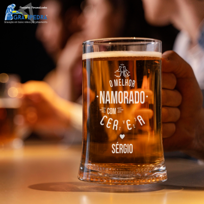 Caneca de Cerveja em vidro personalizada - Cerveja/Certeza - CCVJ05