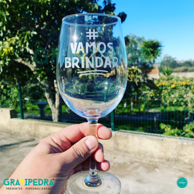 Copo em vidro personalizado - Vamos Brindar - CVDLTT02
