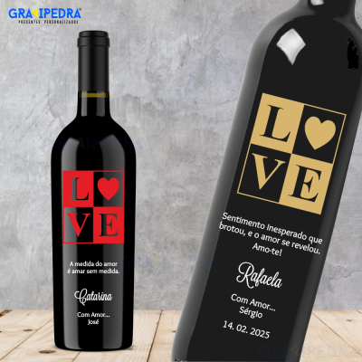 Garrafa de vinho personalizada - Amor/Love - GAL01
