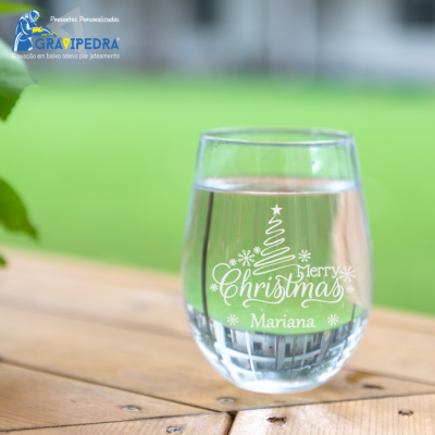 Copo em vidro personalizado Natal - CVNAD01