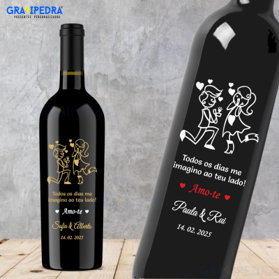 Garrafa de vinho personalizada - Namorados - GNV06