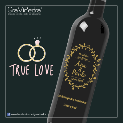 Garrafa de vinho personalizada para Casamento – GCN15