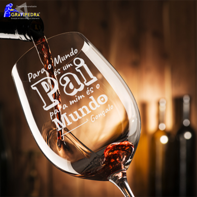 Copo em vidro personalizado - Dia do Pai - o meu Mundo - TVDPD07