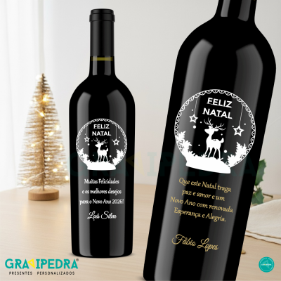 Garrafa de vinho personalizada para Natal/Ano Novo - GNA13 Garrafa de vinho personalizada para Natal/Ano Novo - GNA13