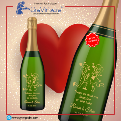 Garrafa de vinho personalizada - Namorados - GNV06