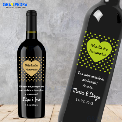 Garrafa de vinho personalizada - Namorados - GNV09