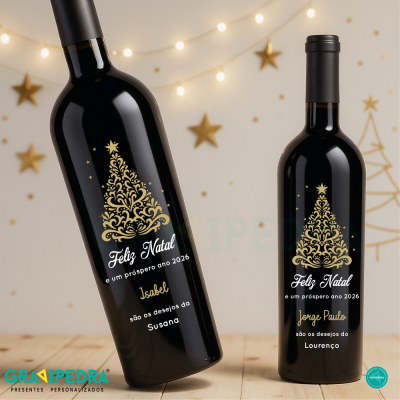 Garrafa de vinho personalizada - Feliz Natal - GNA15