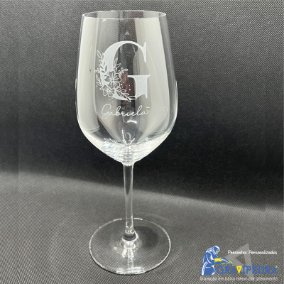 Copo em vidro personalizado - Inicial Nome - CVFG08