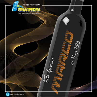 Garrafa de vinho personalizada para Aniversário - GFA04