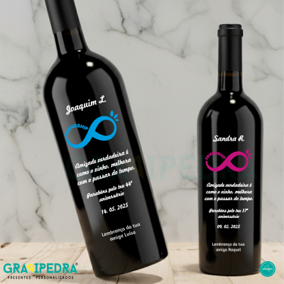 Garrafa de vinho personalizada para Aniversário - GFA02