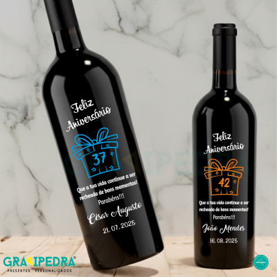 Garrafa de vinho personalizada para Aniversário - GFA50
