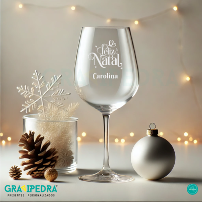 Copo em vidro personalizado - Feliz Natal - CVNAD06 Copo em vidro personalizado - Feliz Natal - CVNAD06