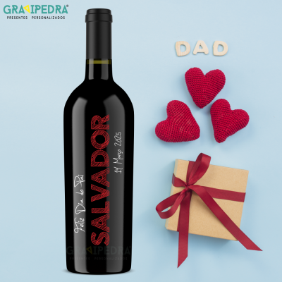 Garrafa de vinho personalizada - Dia do Pai - GDP14