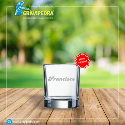 Copos em vidro personalizados com Nome - CVFG04