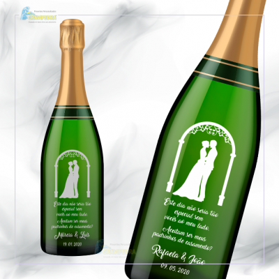 Garrafa de vinho personalizada para Casamento - GCN02