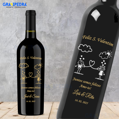 Garrafa de vinho personalizada - Namorados - GNV04