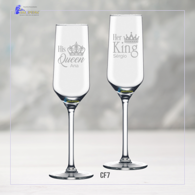 Pack 2 Copos em vidro personalizados Queen/King - CVFG16