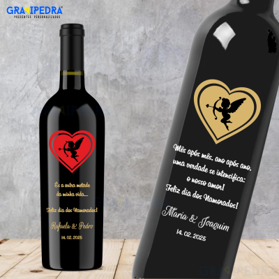 Garrafa de vinho personalizada - Namorados - GNV03