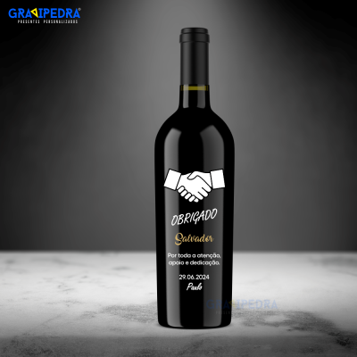 Garrafa de vinho personalizada - Agradecimento - GAG04