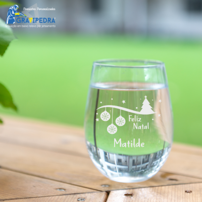 Copo em vidro personalizado Natal - CVNAD07