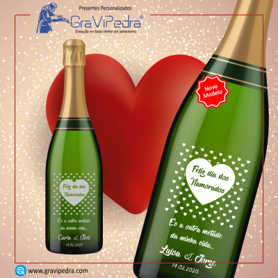 Garrafa de vinho personalizada - Namorados - GNV09