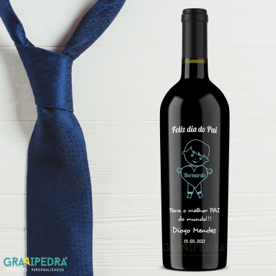 Garrafa de vinho personalizada - Dia do Pai - GDP05
