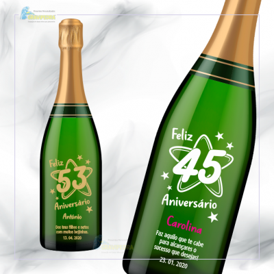 Garrafa de vinho personalizada - Aniversário - GFA57