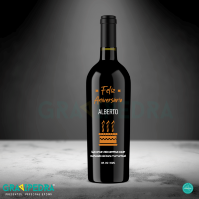 Garrafa de vinho personalizada para Aniversário - GFA18 Garrafa de vinho personalizada para Aniversário - GFA18