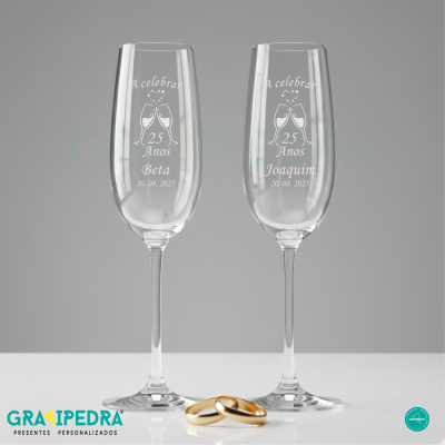 Pack 2 Copos em vidro personalizados - A Celebrar - CVCN09F