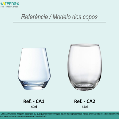 Pack 2 Copos em vidro personalizados – CVFG02A Pack 2 Copos em vidro personalizados – CVFG02A