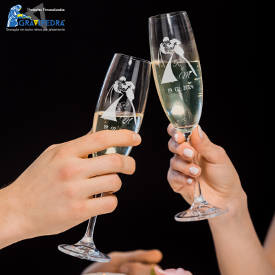 Pack 2 Copos em vidro personalizados - Noivos - CVCND03A